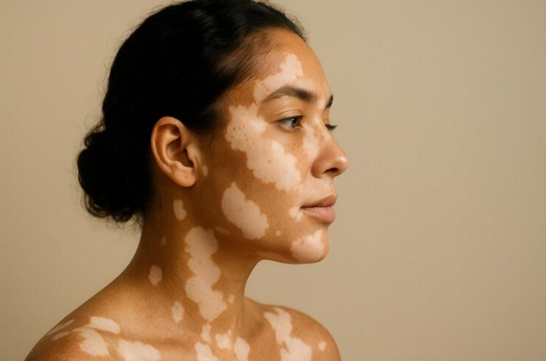 vitiligo face