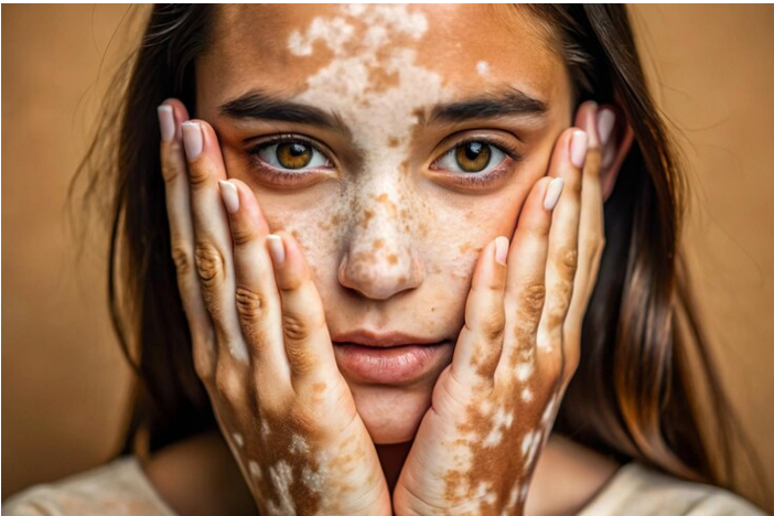 vitiligo face